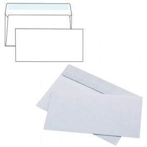 Конверт почтовый E65 KurtStrip (110x220, 80г, стрип) белый, 1000шт. (Е65.01С)