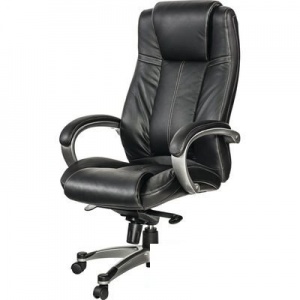 Кресло руководителя Easy Chair 604 ML, кожа черная, пластик