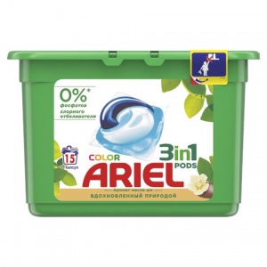 Капсулы для стирки Ariel "Масло ши" для цветного белья, 15шт. (8001090993212)