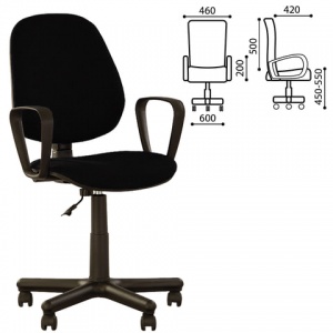 Кресло офисное Nowy Styl Forex GTP, ткань черная, пластик черный