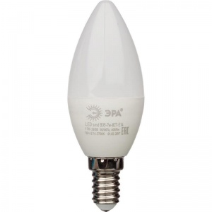 Лампа светодиодная Эра LED (7Вт, E14, свеча) теплый белый, 6шт. (B35-7w-827-E14)