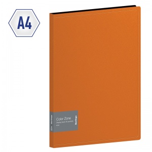 Папка файловая 40 вкладышей Berlingo Color Zone (А4, пластик, 21мм, 1000мкм) оранжевая (AVp_40116)