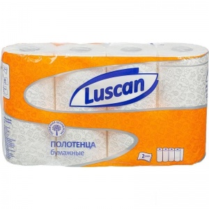 Полотенца бумажные 2-слойные Luscan, рулонные, 4 рул/уп, 5 уп.