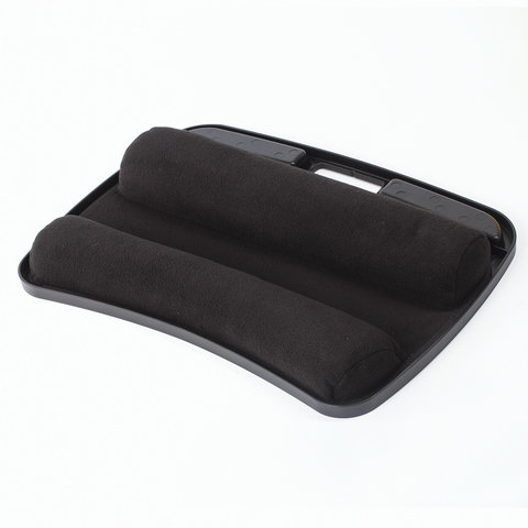 Подставка-столик с мягкими подушками Brauberg, для ноутбука и творчества, 480х335мм, черная (512668)