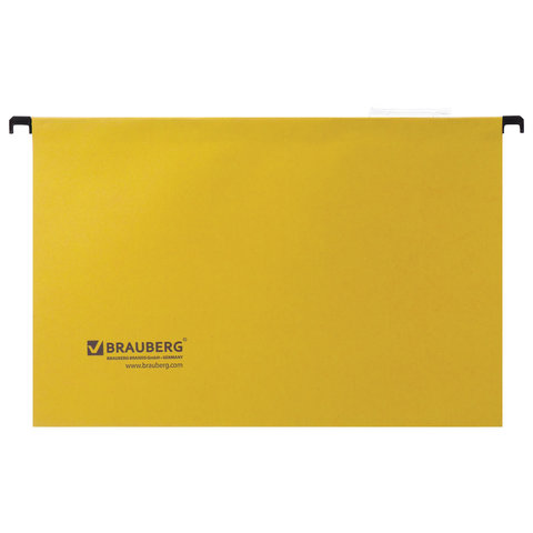 Подвесная папка Foolscap Brauberg (370x245мм, до 80л., картон) желтая, 10шт. (231794)