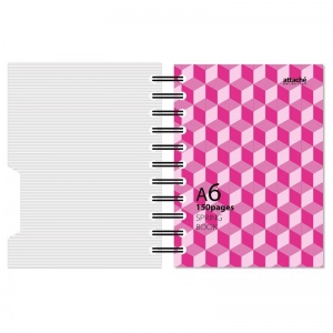Бизнес-тетрадь А6 Attache Selection Spring Book, 150 листов, розовая, клетка, на спирали, пластик (135х144мм), 28шт.