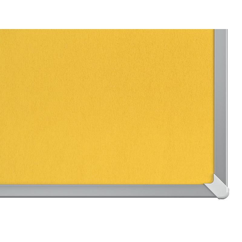 Доска текстильная фетровая Nobo (71х40см, алюминиевая рамка, желтая)