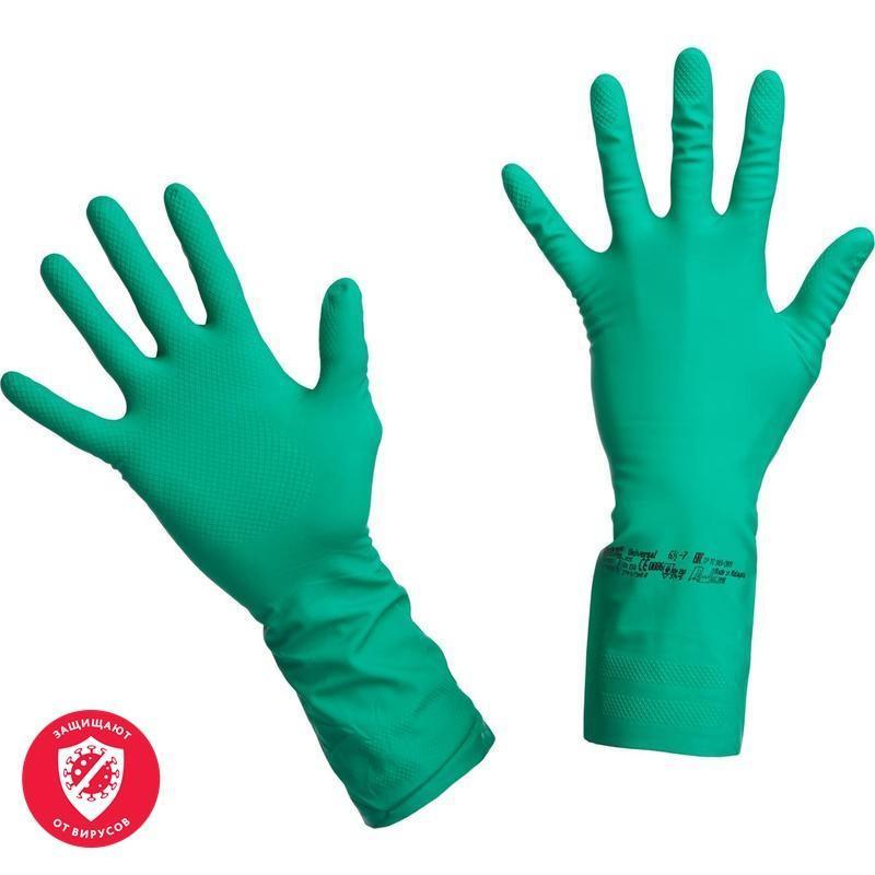 Перчатки нитриловые Vileda Universal, размер 7 (S), зеленые, 1 пара (100800)