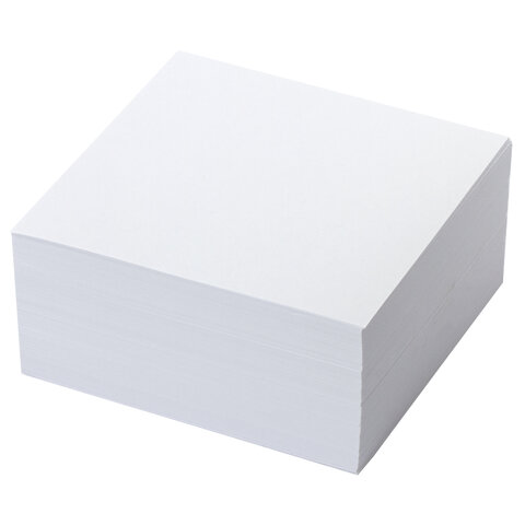 Блок-кубик для записей Staff, 90x90x50мм, белый, белизна 90-92%, прозрачный бокс (129193)