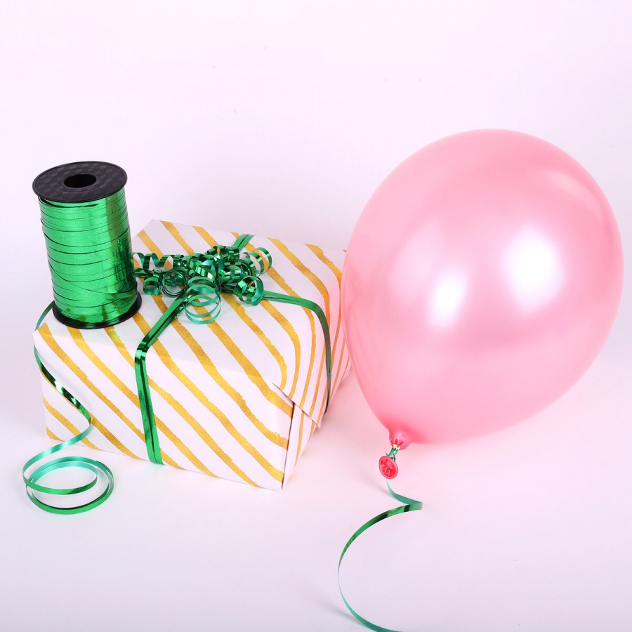 Лента упаковочная Золотая Сказка для шаров и подарков, металлик, 5мм х 250м, зеленая, 3 уп. (591819)
