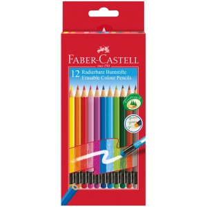 Карандаши цветные 12 цветов Faber-Castell (L=175мм, d=3.2мм, 6гр + ластик) (116612)