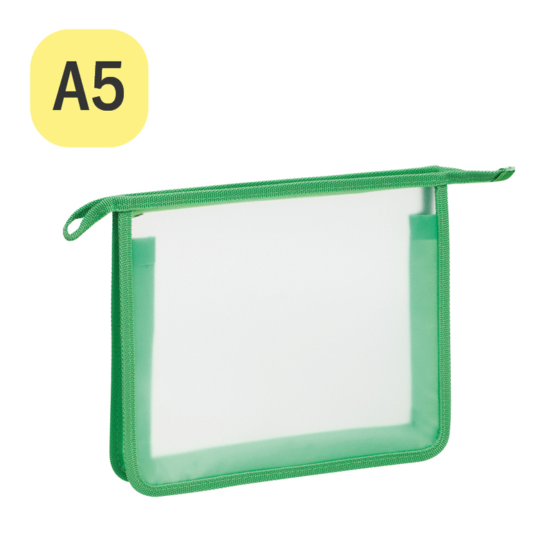 Папка для тетрадей 1 отделение, А5 ArtSpace, прозрачная/неон, пластик, на молнии (ПТ750_42188)