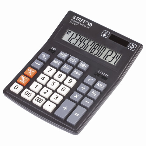 Калькулятор настольный Staff Plus STF-333 (14-разрядный) черный (250416)