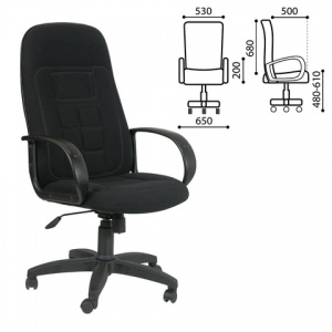 Кресло руководителя "Универсал" СН 727, ткань черная, пластик черный (1081743)
