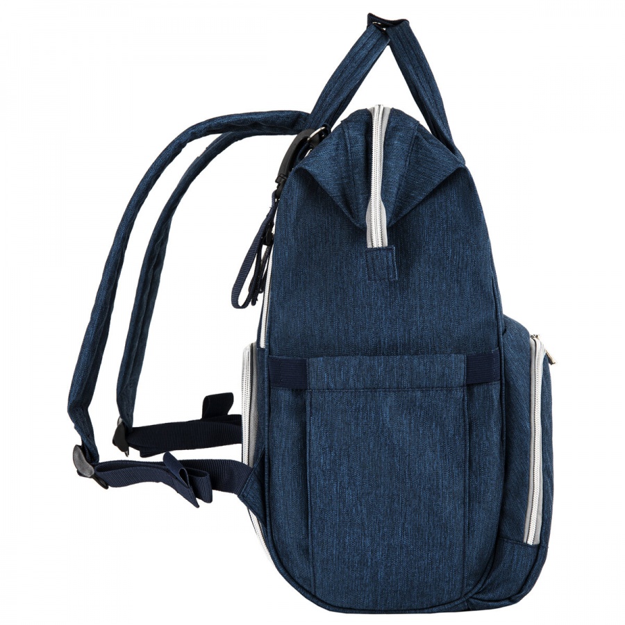 Рюкзак для мамы Brauberg Mommy с ковриком, крепления на коляску, термокарманы, синий, 40x26x17см (270820)