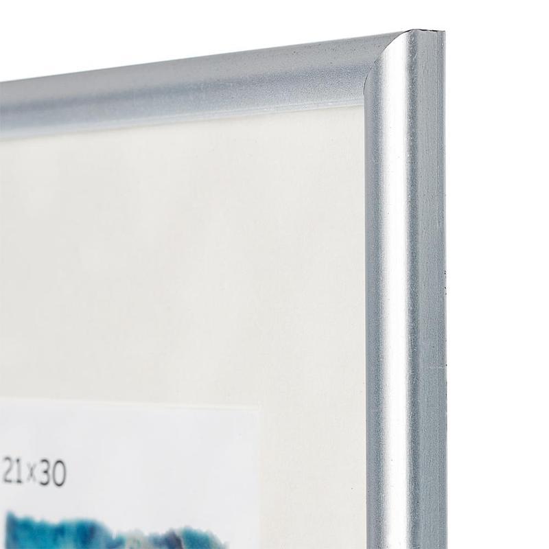 Рамка для фотографий Зебра PS 516 (А4, 210x300мм, пластик) серебристая, 1шт.