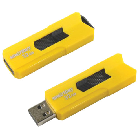 Флэш-диск USB 32Gb SmartBuy Stream, USB2.0, желтый (SB32GBST-Y)