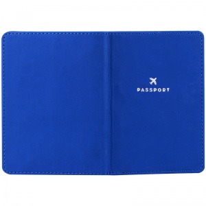 Обложка для паспорта OfficeSpace "Journey", кожзам, синий, тиснение фольгой (311109)