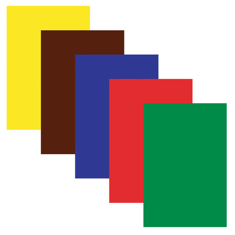 Бумага цветная мелованная самоклеящаяся Юнландия (5 листов, 5 цветов, А4, пакет) (129284)