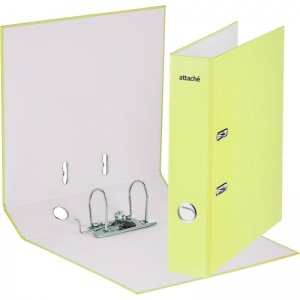 Папка с арочным механизмом Attache Neon (75мм, А4, бумага ламинированная) желтая