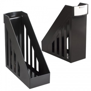 Лоток для бумаг вертикальный Brauberg Maxi, 100мм, черный (231050)