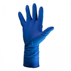 Перчатки одноразовые латексные смотровые S&C High Risk DL 215, нестерильные, синие, размер L, 25 пар в упаковке