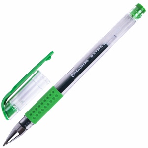 Ручка гелевая Brauberg Extra GT (0.35мм, зеленый, стандартный узел) (143922), 12шт.