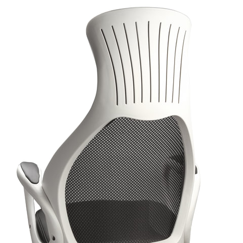 Кресло руководителя Brabix Genesis EX-517, ткань/экокожа/сетка черная, пластик белый (531573)