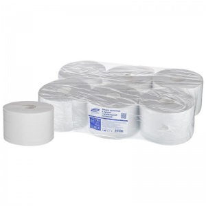 Бумага туалетная для диспенсера 2-слойная Luscan Professional, белая, тиснение, 215м, 6 рул/уп (1095396)