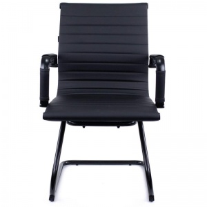 Конференц-кресло Everprof Leo Black CF, экокожа черная, металл черный, 1шт.