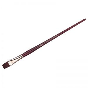 Кисть художественная Гамма "Вернисаж", синтетика бордовая, плоская, длинная ручка, №20 (402020)