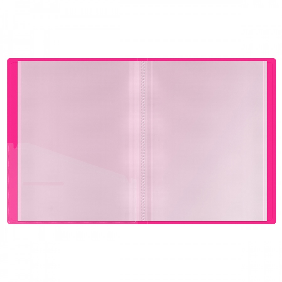 Папка файловая 40 вкладышей Berlingo Neon (А4, пластик, 24мм, 1000мкм) розовый неон (DB4_40391)