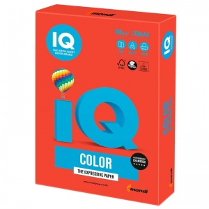 Бумага цветная А4 IQ Color интенсив кораллово-красная, 160 г/кв.м, 250 листов (CO44)
