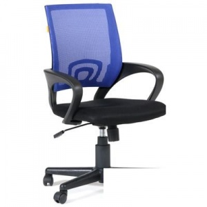 Кресло офисное Chairman 696, ткань черная, сетка синяя, пластик