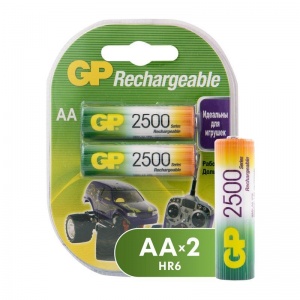 Аккумулятор GP AA/HR6 (1.2 В, 2500 mAh) NiMH (блистер, 2шт.) (250AAHC-2DECRC2)
