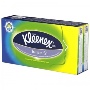Платки носовые 3-слойные Kleenex Balsam, 8 пачек по 9 платков