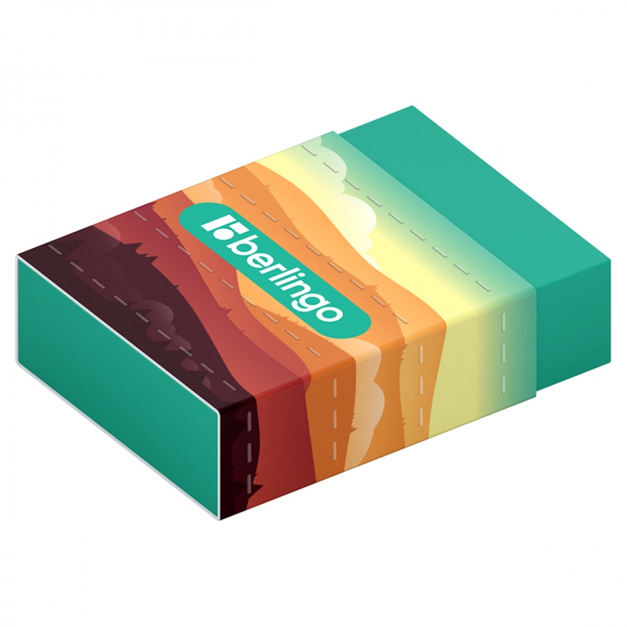 Ластик Berlingo Scenic, Eco-PVC, картонный держатель, 45x32x11мм, 24шт. (BLc_00S16)