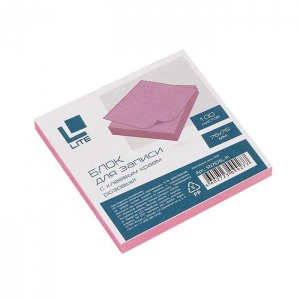 Стикеры (самоклеящийся блок) LITE, 76х76мм, розовый, 100 листов, 12 уп.