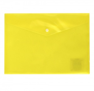 Папка-конверт на кнопке inФОРМАТ (А4, 150мкм, пластик) желтая непрозрачная