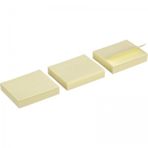 Стикеры (самоклеящийся блок) Kores, 50x40мм, желтый пастель, 3 блока по 100 листов, 12 уп.