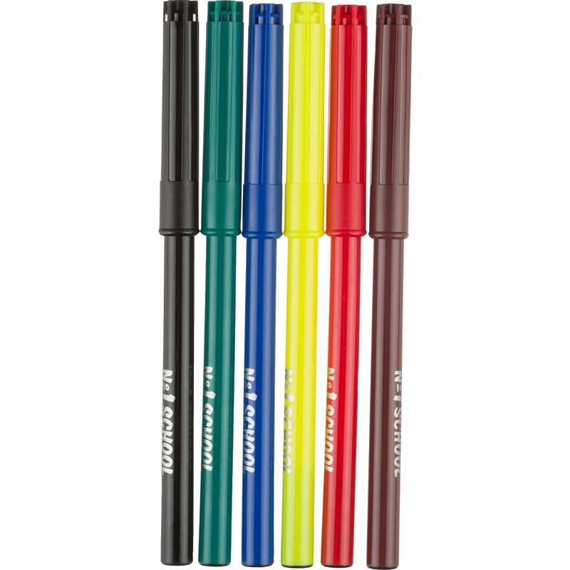 Набор фломастеров 6 цветов №1 School Space time (линия 1-2мм, смывающиеся с вентилируемыми колпачками), 24 уп.