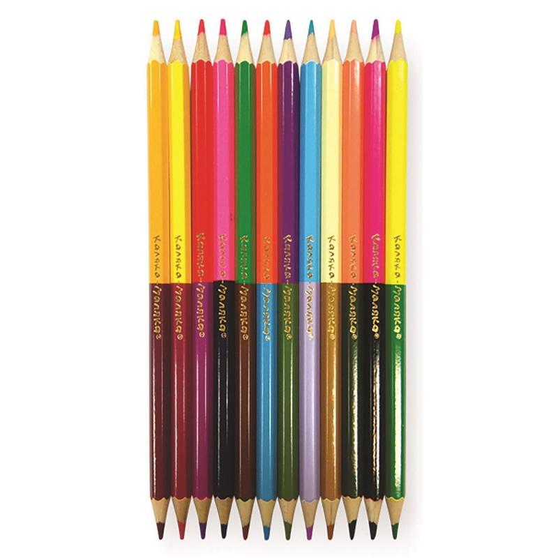 Карандаши цветные 24 цвета Каляка-Маляка (L=192мм, d=3мм, 6гр, двусторонние) 12шт. (КДКМ24), 12 уп.
