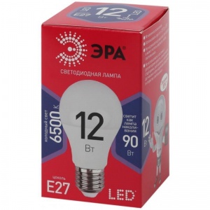 Лампа светодиодная Эра LED (12Вт, Е27, грушевидная) холодный белый, 10шт.