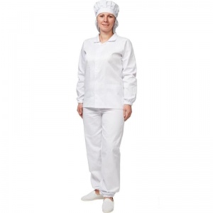 Униформа Куртка для пищевого производства женская у17-КУ, белая (размер 44-46, рост 170-176)