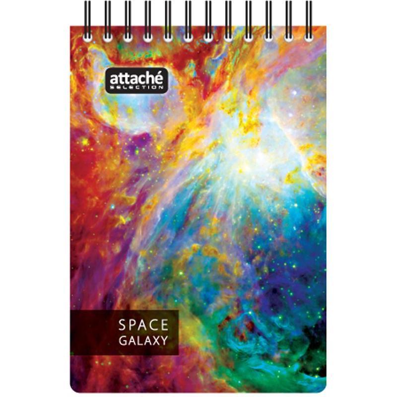 Бизнес-тетрадь А6 Attache Selection Space Galaxy, 120 листов, клетка, на спирали