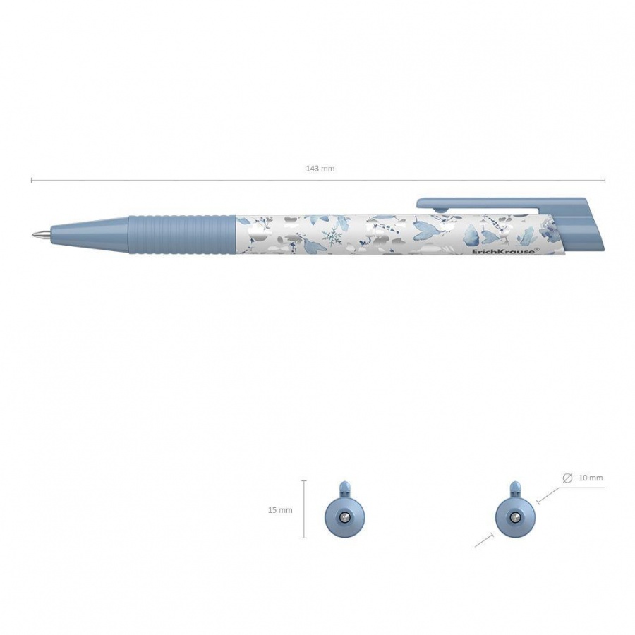 Ручка шариковая автоматическая Erich Krause Frozen Beauty Matic&Grip (0.7мм, синий цвет чернил) 24шт.