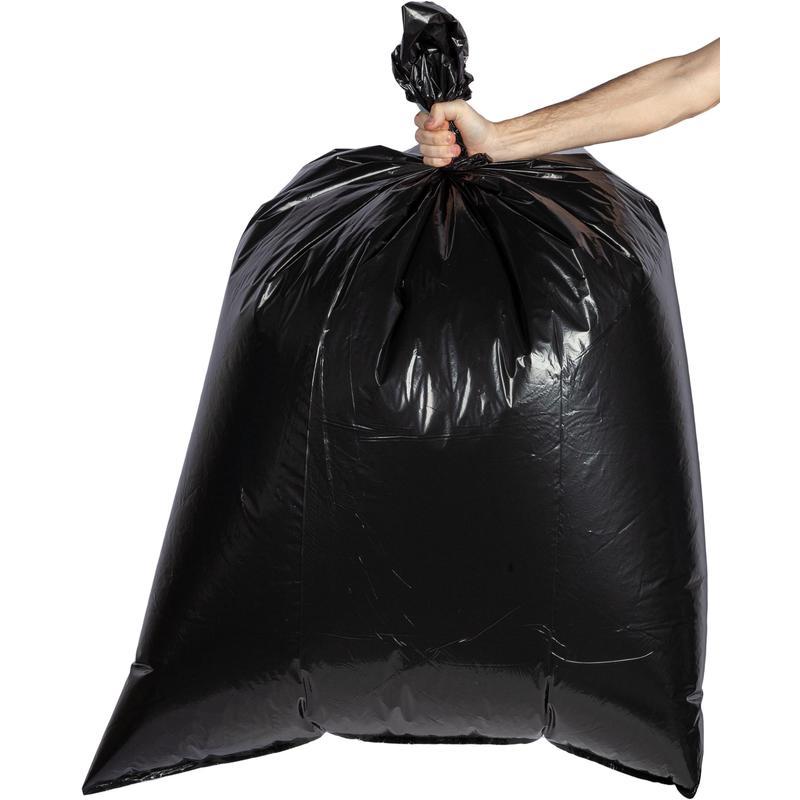 Мешки для мусора 300л Ромашка (105х150см, 60мкм, черные) ПВД, 10шт. в рулоне