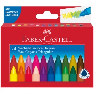 Мелки восковые 24 цвета Faber-Castell (3гр) картонная упаковка (120024)
