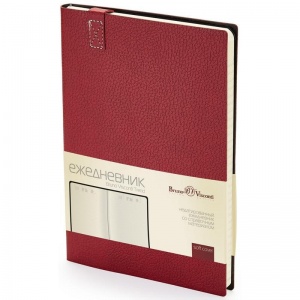 Ежедневник недатированный А5 Bruno Visconti Trend (160 листов) обложка кожзам, бордовая