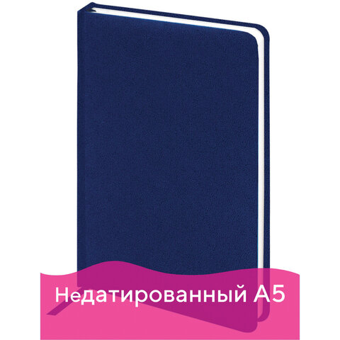 Ежедневник недатированный А5 Brauberg Select (160 листов) обложка балакрон, синий, 2шт. (111664)